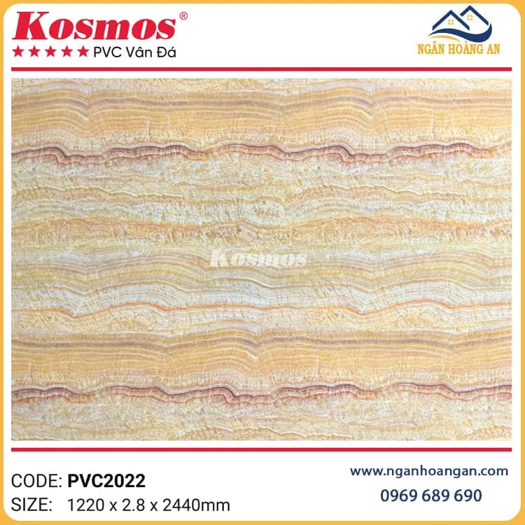 Ốp Tường Tấm Nhựa PVC Giả Đá Kosmos PVC2022